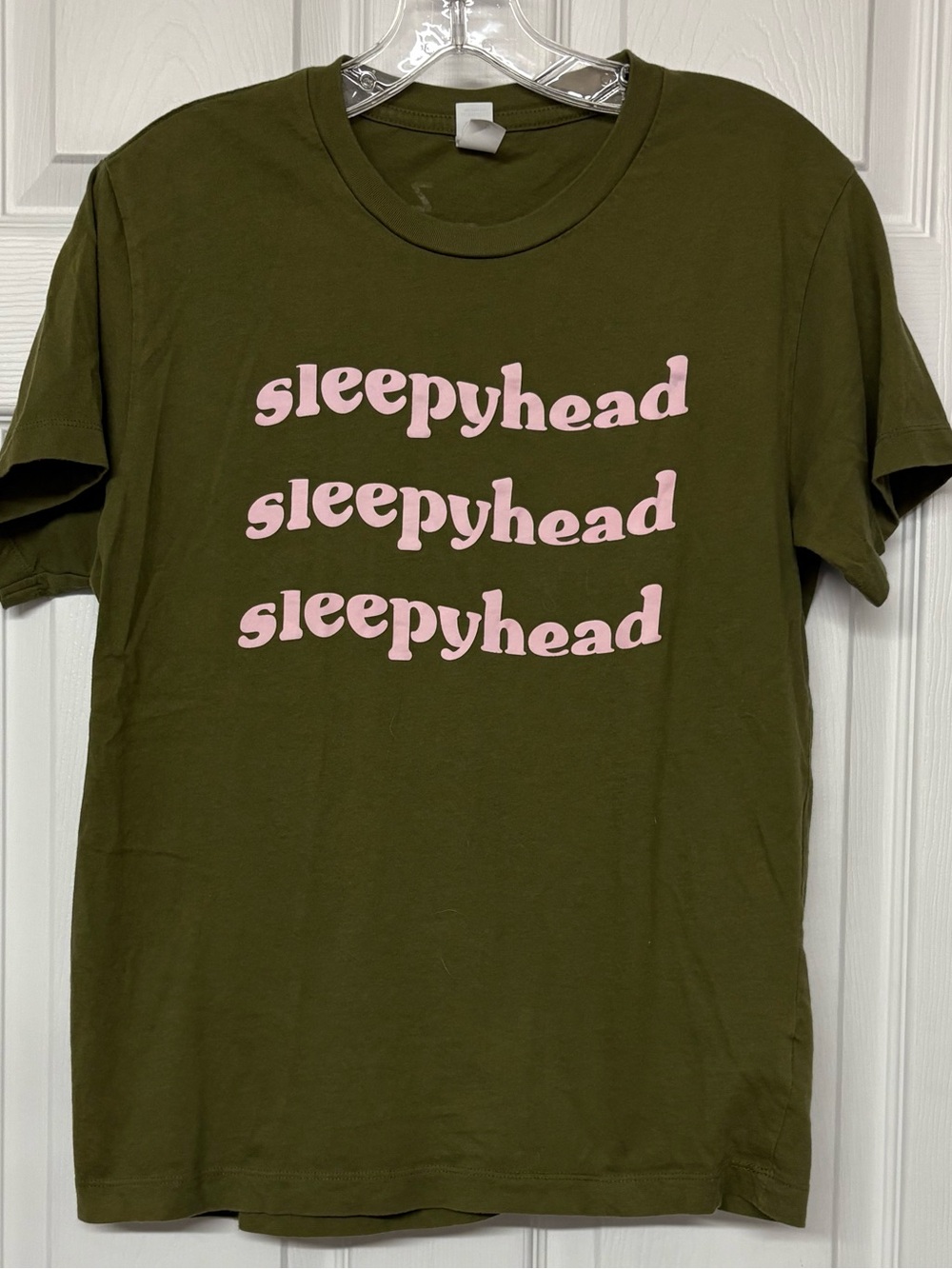 Sleepyhead Olive Green Graphic Cotton Tee T-shirt Sz S